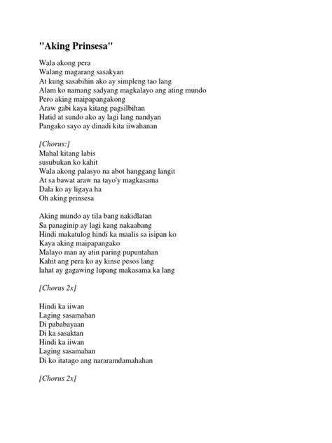 aking prinsesa chords|Aking Prinsesa .